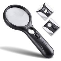 Picozon Magnifier with 3 LED Lights, 3X 45X Magnifying Glass - Ideal for Reading Small Prints, Inspection and Jewelry Loupe etc.