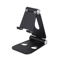 iMagitek Portable Universal Dual Foldable Adjustable Cell Phone Desk Stand Video Game Holder Dock Compatible with iPhone, iPad, Tablets, Smartphones, E-Reader and Multi-Angle Playstand (Black)