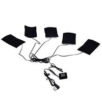 BATEER 5 in 1 Electric Heating Pads, 5V 2A Adjusted Temperature USB Cloth Heater Pad for Indoor Outdoor Winter Camping