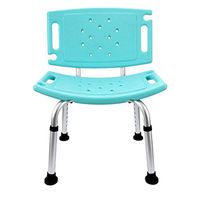 XH Pregnant Women Bathroom Bath Chair Anti-Skid Adjustable, Backrest Removable + Drain Hole Seat Plate + Bilateral Shower + Suction Pad,Bearing 220 Lb