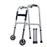 FLYSXP Folding Telescopic Walker Multifunctional Light Walking Frame Old Man Walking Stick Walking Device Four Foot Stool Wheelchair (Size : Wheeled)