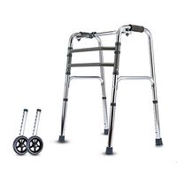 SSLW Walking Walker Frame Folding Height Adjustable Walking Machine 2 Wheel Light Aluminum Alloy Roller and Interaction