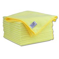 16"x16" Buff Pro Antimicrobial Microfiber Towel with Fresche - Coconut Oil Based, Non-Toxic | 12 Pack (Yellow)