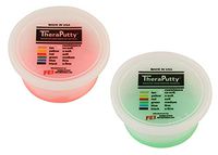 TheraPutty Standard Exercise Putty Red - Soft, Green - Medium 3 OZ Each - Bundle