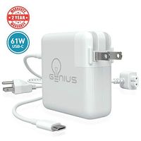 Genius Charger for Apple MacBook Pro 13" 2016, 2017, 2018 | 61W USB C Power Adapter Laptop, 6.5f Cord + Free 6ft Cable Extension | No Fraying, No Overheating, Cool to The Touch, 2-Year Warranty