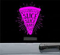 JS Artworks Slice Slice Baby Vinyl Decal Sticker Pizza (HOT Pink)