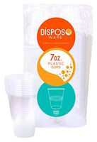 7 Ounce Clear Disposable Plastic Cups - Flexible and Crack Resistant - count Bargain Pack (300 Cups)