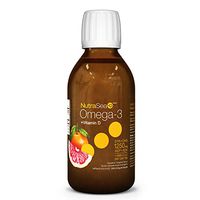 NutraSea +D Omega 3 Fish Oil + Vitamin D Supplement, Liquid Burpless Fish Oil, Grapefruit Tangerine, 200 mL