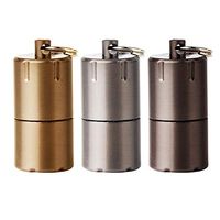 SharpointHome Mini Windproof Brass Lighter Portable Aluminium Alloy Lighter EDC Keychain Fire Starter for Outdoor Activity (3 Colors)