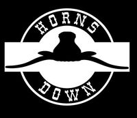Horns Down - Vinyl Decal Sticker - 5.5" Width X 4.3" Height | White HGC0278