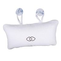 Healifty Bathroom Bath Pillows Bathroom Bath Pillows Built-in PVC Air Bags Soft Anti-Slip Bathtub Pillow Spa Bath Cushion Head Neck Rest Suction Cups (White)