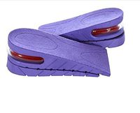 Eforstore Unisex 1 pair 5CM Taller 2-Layer Height Increase Invisible Elevator Half Shoes Insole Heel Lift Inserts Color Purple