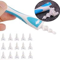 Ear Wax Removal Kit,Silicone Ear Pick Spiral Earwax Remover Tool Kit, q Grips Earwax Ear Cleaner with 16 Replacement Tips