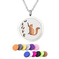 Aromatherapy Diffuser Necklace for Essential Oils Love Cat Locket Perfume Pet Pendant 30MM