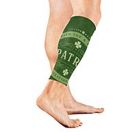 Stretch Sport Calf Sleeve Hello Lucky St Patrick Day Green Floral Four Leaf Protective Guard for Men Women - Best Footless Compression Socks for Shin Splints,Running,Basketball Football (1 Pair)
