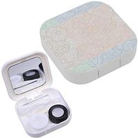 Portable Contact Lens Case Box Travel Kit Mirror + Bottle + Tweezers Container Holder [ Landscape Geodesy Topographical Map Line ]