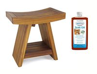 AquaTeak Patented 18" Asia Teak Shower Bench with Shelf & AquaTeak Premium Teak Oil
