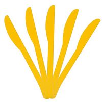 JAM PAPER Premium Utensils Party Pack - Plastic Knives - Yellow - 48 Disposable Knives/Pack