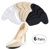 Yuehuam Heel Grips, Shoe Pads for Women Non Slip Gel Back of Heel Liners, Blister Prevention and Protectors for Women Loose Shoes and High Heels Too Big (Color : 2prs Clear+2prs Black+2prs Apricot)