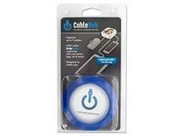 CableHub - Cable Management Solution - Weighted to organize power cords and charging accessory cables on desktop - Round (Blue)