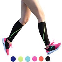 Weijinzhu Compression Leg Sleeves - Calf Sleeves for Men and Women for Running (Black, L)