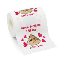 Bravo Sport Happy Birthday Novelty Toilet Paper, Funny Birthday Gag Gift for Him or Her, Romantic Poop Emoji Mens Birthday Gifts, I Love The Poop Outta You