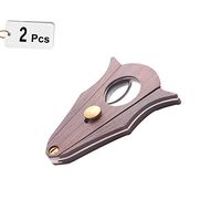 Yao Space Double Grip Handle Sharp Double-Edged Cigar Cutter,Wooden Grip is Super Smooth,Suitable Use for Bedroom,Living Room,Office(2Pcs)