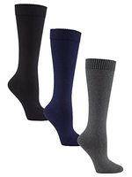Womens Knee High Socks by Sugar Free Sox Assorted 3 Pack Diabetic Socks | Seamless Toe | Non-Binding Top | Sock Size 9-11