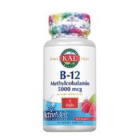 Kal 5000 Mcg Ultra B-12 Methylcobalamin Tablets, Raspberry, 90 Count