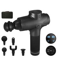 LONGTIME Handheld Massage Gun Cordless Deep Tissue Relaxation Muscle Black (20 Speed Levels / 6 Heads)