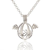 Vintage Angel Wing Antique Hollow Fragrance Aromatherapy Essential Oil Diffuser Pendant Necklace