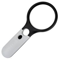 Magnifying Glass with（3 LED Lights/3X 45X )Hand-held Magnifier for Reading,Suitable for Jewelry Identification,Crafts, Hobby,Collectors (Black+White)