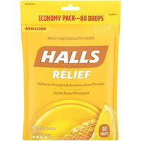 HALLS Relief Honey Lemon Cough Drops, 80 Drops