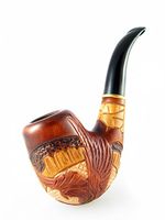 New Fashion "American Eagle" Tobacco Smoking Pipe Carved Pear Root + Pouch Gift! (3)