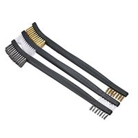 AKOAK 7" Mini Double-Ended Wire Brushes Cleaning Brushes Brass /Steel /Nylon Bristle Brushes for Welding Slag Rust