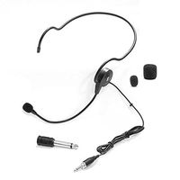 Double Over Ear Microphone Headset - Professional Hands Free Cardioid Wired Audio Boom Condenser Microphone Headset w/ 3.5mm / 1/4" Adapter, 4ft Cable, and Mic Windscreen - Pyle Pro PLM31 (Black)