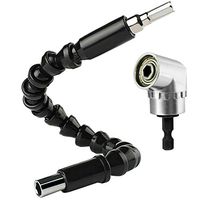 Fun1980s 2pcs Right Angle Drill and Flexible Shaft Bits,Extension Screwdriver Bit Holder Connecting Link,Shaft Connecting Link,Suitable for Computer Case, Furniture,Plastic+Metal Material