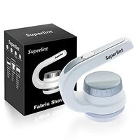 SUPER LINT Fabric Shaver and Lint Remover, Battery Operated Sweater Shaver Best Fuzz Pill Bobble Remover for Bedding, Clothing and Furniture, White & Silver
