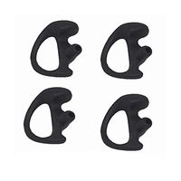 4 Pack Right Large Black Flexible SEMI Custom Ear Mold Insert Rubber Gel EARPIECE Police Duty Gear
