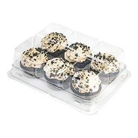 Thermo Tek 12 oz Clear Plastic Pastry Box - with Lid, Half-Dozen - 6" x 4 1/2" x 2" - 100 count box - Restaurantware