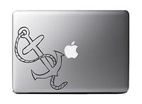 Rope and Anchor Black Vinyl Decal Sticker for 13" Macbook Laptop Computer