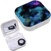 Portable Contact Lens Case Box Travel Kit Mirror + Bottle + Tweezers Container Holder [ Watercolor ]