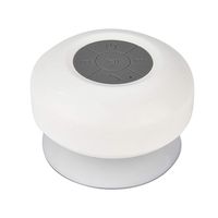 Wowpower Mini Stereo Bluetooth, Wireless Portable Speaker with Suction Cup Hands-Free Waterproof,Great Companion for Beach, Poolside, Bathtub, or Kitchen. (White)
