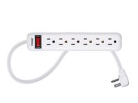 6 Outlet Power Strip with 3ft Cord, White
