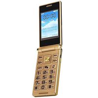 Flip Mobile Phone 3.0 Inch Touch Screen Large Bouton Dual SIM Card 6800mAh 2G GSM Unlocked Cell Phone with Flashlight MP3 Player for Old People/Poor Vision People (Gold)(US Plug)