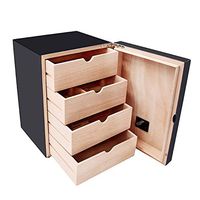 Humidors 150 Stick Cigar Cedar Cigar Cigar Storage Box Large Capacity Humidifier Storage Cigarette Case Gift (Color : Black, Size : 25.324.633cm)
