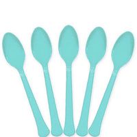 Extra Heavy Weight Plastic Spoons | 20ct (Robin's Egg Blue)