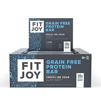 FitJoy Protein Bars, Cookies & Cream, Gluten Free, Grain Free, Low Carb, 2.11 Ounce, 12 Pack
