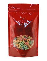 BAP 16 oz Red Window Stand up Pouch, Zip, Valve for Coffee (100 pcs)