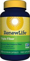 Renew Life Adult Fiber Supplement - Triple Fiber - Dietary Fiber - Dairy & Soy Free - 150 Vegetarian Capsules, (Packaging May Vary)